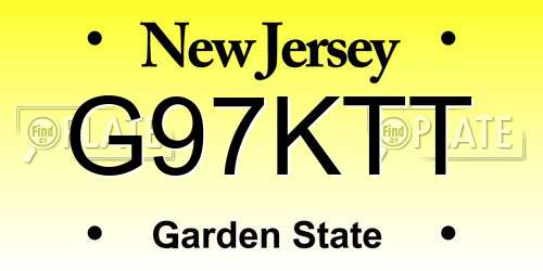 G97KTT New Jersey License Plate