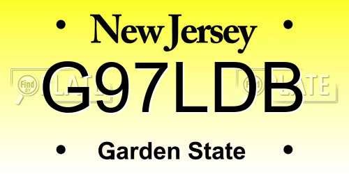 G97LDB New Jersey License Plate