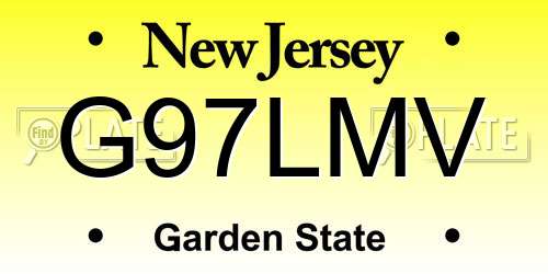 G97LMV New Jersey License Plate