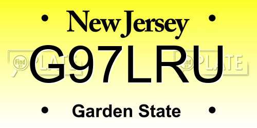 G97LRU New Jersey License Plate