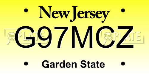 G97MCZ New Jersey License Plate