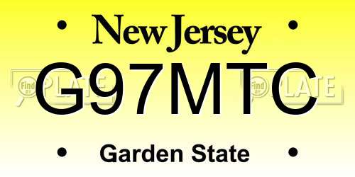 G97MTC New Jersey License Plate