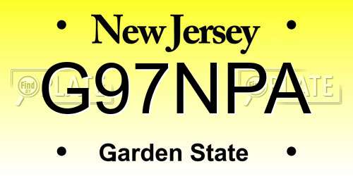 G97NPA New Jersey License Plate