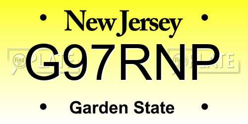 G97RNP New Jersey License Plate