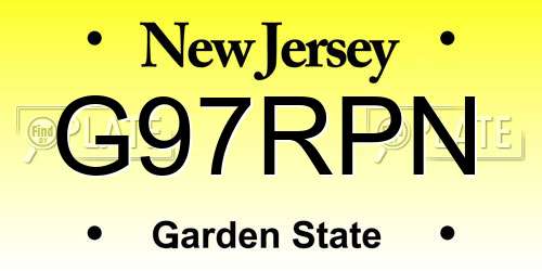 G97RPN New Jersey License Plate