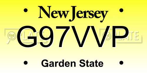 G97VVP New Jersey License Plate