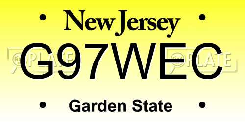 G97WEC New Jersey License Plate