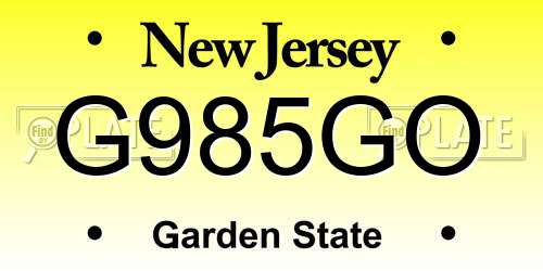 G985GO New Jersey License Plate
