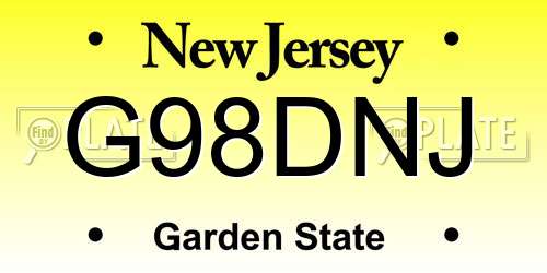 G98DNJ New Jersey License Plate