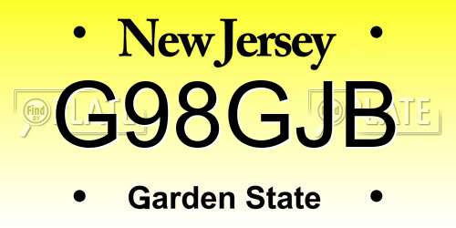 G98GJB New Jersey License Plate
