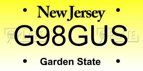 G98GUS New Jersey License Plate