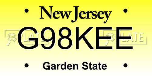 G98KEE New Jersey License Plate