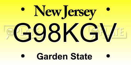 G98KGV New Jersey License Plate