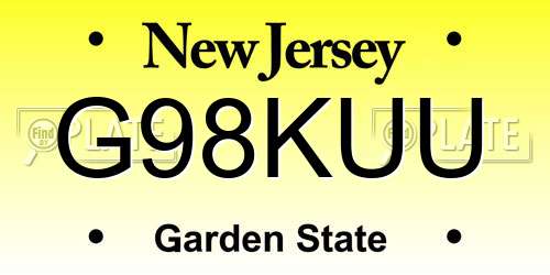 G98KUU New Jersey License Plate