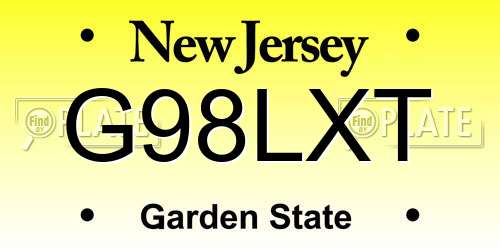 G98LXT New Jersey License Plate