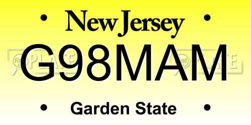 G98MAM New Jersey License Plate