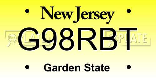 G98RBT New Jersey License Plate