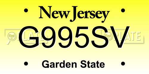 G995SV New Jersey License Plate