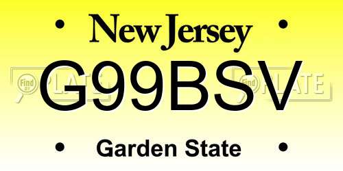 G99BSV New Jersey License Plate