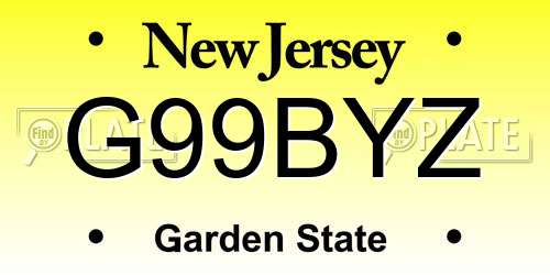 G99BYZ New Jersey License Plate