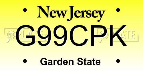 G99CPK New Jersey License Plate