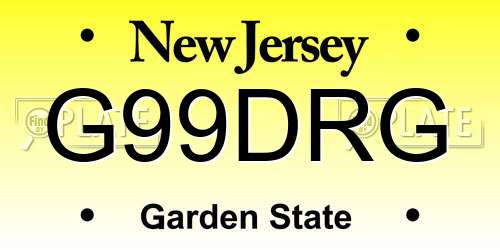 G99DRG New Jersey License Plate