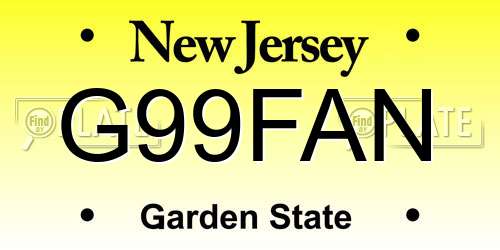 G99FAN New Jersey License Plate
