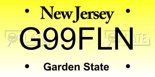 G99FLN New Jersey License Plate