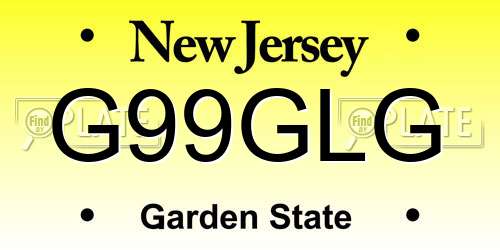 G99GLG New Jersey License Plate