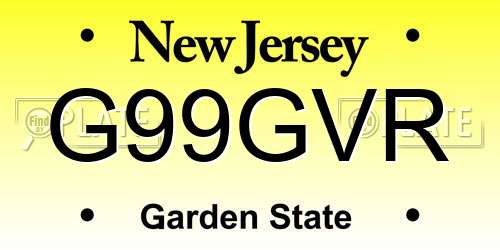 G99GVR New Jersey License Plate