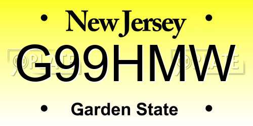 G99HMW New Jersey License Plate