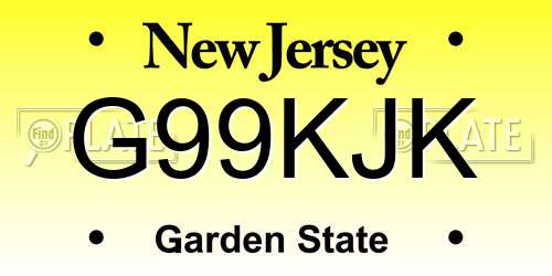G99KJK New Jersey License Plate