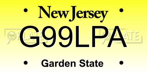 G99LPA New Jersey License Plate