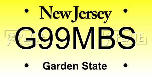 G99MBS New Jersey License Plate