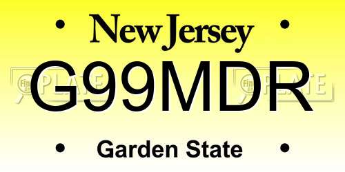 G99MDR New Jersey License Plate