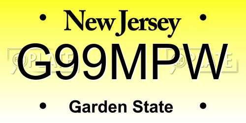 G99MPW New Jersey License Plate