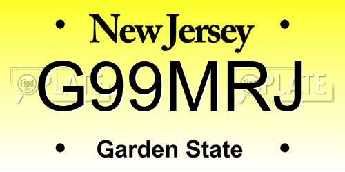 G99MRJ New Jersey License Plate