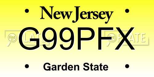 G99PFX New Jersey License Plate