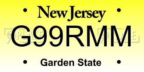 G99RMM New Jersey License Plate