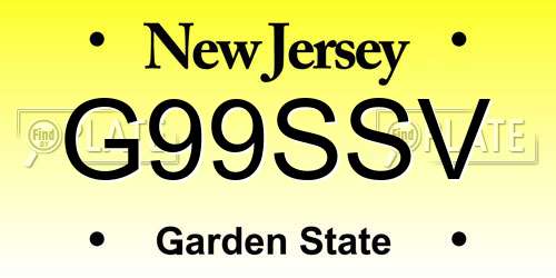 G99SSV New Jersey License Plate