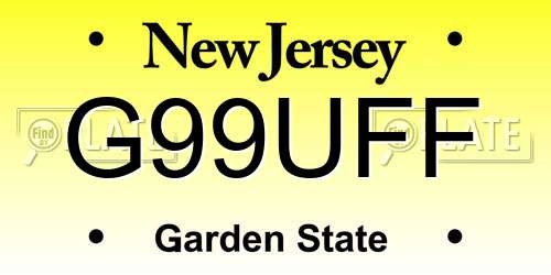 G99UFF New Jersey License Plate
