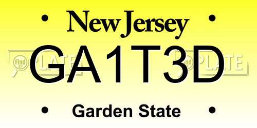 GA1T3D New Jersey License Plate