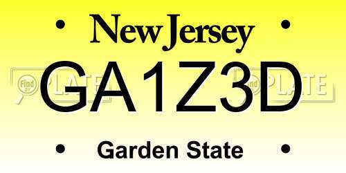 GA1Z3D New Jersey License Plate