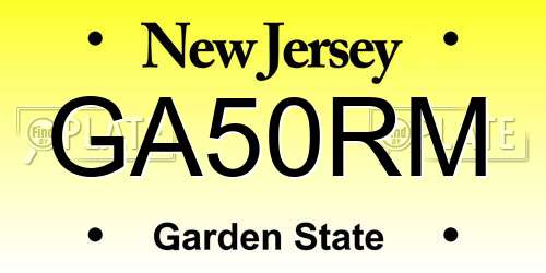 GA50RM New Jersey License Plate