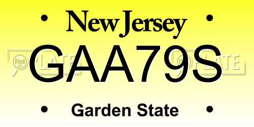 GAA79S New Jersey License Plate