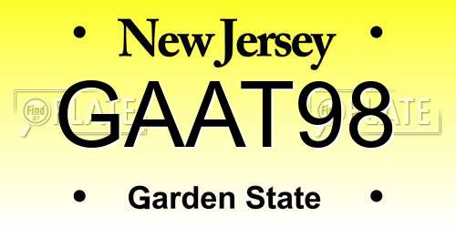 GAAT98 New Jersey License Plate