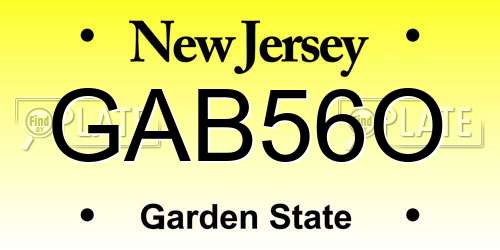GAB56O New Jersey License Plate