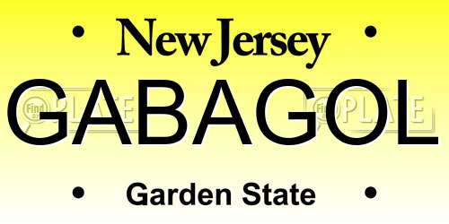 GABAGOL New Jersey License Plate