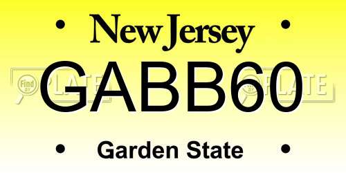 GABB60 New Jersey License Plate