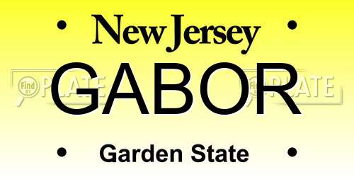 GABOR New Jersey License Plate